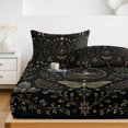 thumbnail image 6 of Full Size Fitted Sheet Set - Rustic Flowers Leaves 3 Piece Bedding Sets 16" Deep Pocket Fitted Sheet with 2 Pillowcases, Farmhouse Moon Star Botanical Butterfly Brushed Microfiber Hotel Bed Sheets, 6 of 9