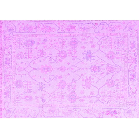 Ahgly Company Indoor Rectangle Oriental Purple Traditional Area Rugs, 4' x 6'