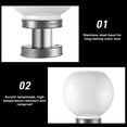 thumbnail image 3 of Luz de columna redonda de acero inoxidable, lámpara de poste alimentada por energía Solar, herramienta de iluminación de pilar de camino de Iluminación y accesorios Luz calida 20 centímetros Matsuzay HA072933-02, 3 of 6