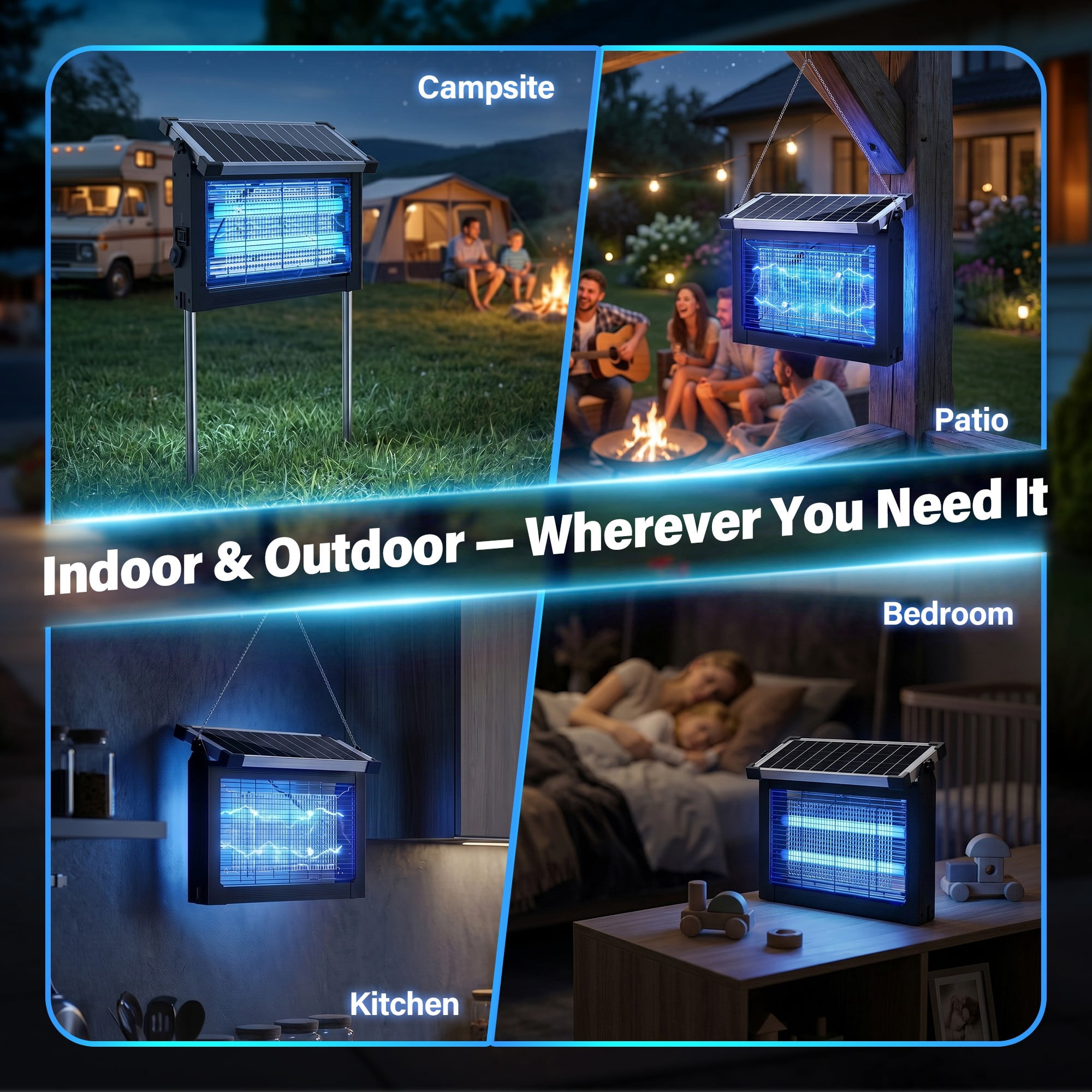 AENKYO Outdoor Solar Bug Zapper, 4500V 10W Solar Powered Mosquito Killer, up to 1 Acre