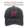 thumbnail image 3 of AirLoni Women Baseball Cap Washed Cotton Bow Embroidered Retro Texture Curved Brim Sun Protection Adjustable Buckle Casual Outdoor Streetwear Sun Hat for Ladies Blackish Green,One Size, 3 of 5