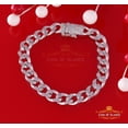 thumbnail image 6 of King Of Bings Cuban Sterling White Silver Men's Bracelet 1.50CT Real Diamond Size 7.5 Inch, 6 of 9