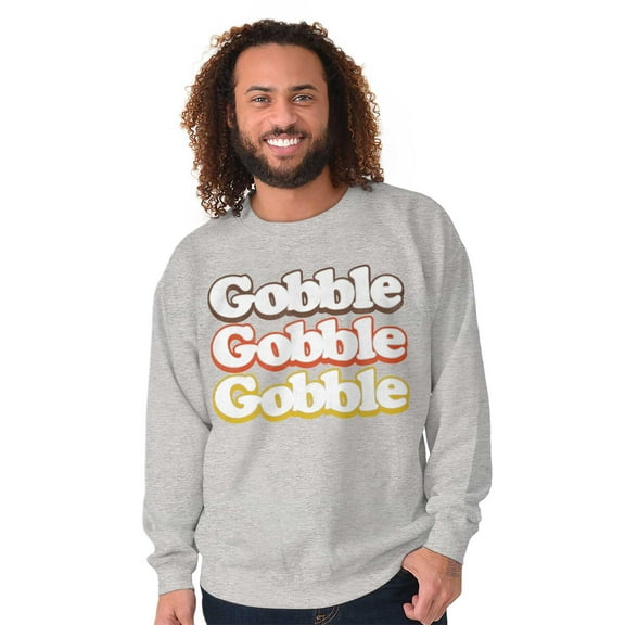 Gobble Gobble Thanksgiving Turkey Unisex Plus Fleece Graphic Sweatshirt Brisco Brands 2X