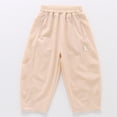 thumbnail image 5 of ZHOGXU Lightweight Fashionable Summer Curved Cut Solid Color Elastic Waist Wide Leg Kids Girls Pants With Pocket All Season Suitable, 5 of 9