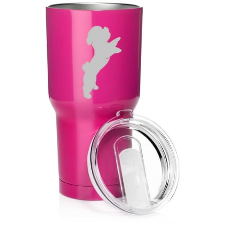 

Smooth Body Tumbler Stainless Steel Vacuum Insulated Travel Mug Cup Gift Bichon Frise (30 oz Hot Pink)