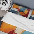 thumbnail image 4 of Designart "Geometric Forms in Cubism I" Cubism Bedding Covert Set - Transitional Teal Abstract Bed Set With 1 Sham, 4 of 6