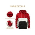 thumbnail image 3 of Bellella Chandail à Capuche pour Hommes Chandail à Capuche Colorblock Confortable Manches Longues Rouge m, 3 of 4