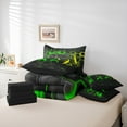 thumbnail image 5 of Erosebridal Teens Gaming Bed in a Bag Twin size, Green Honeycomb Bed Set, Geometric Reversible Bedding Twin Size, Ultra Soft Bedroom Decoration, 7 Pieces, 5 of 5