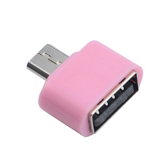 Langgg OTG Adapter USB Phone Tablet Data Sharing Audio Card Reader Converter Portable Connector Office Smartphone Replacement Pink