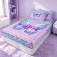 thumbnail image 3 of Erosebridal Kawaii Butterfly Zipper Twin Comforter Sets with Fitted Sheet and 2 Pillowcases, Cute Wildlife Zipper Bedding Set, Polka Dots Reversible, Pastel Purple, Polka Dots Reversible, 3 of 7
