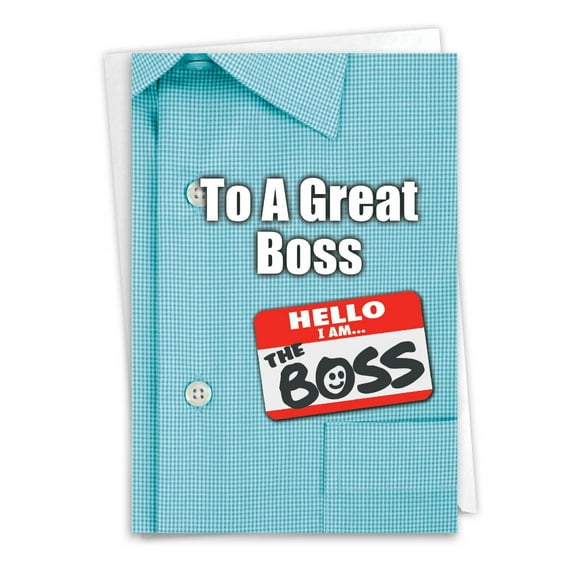 1 Boss's Day Card with Envelope - to a Great Boss C9108BOG