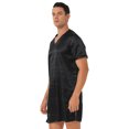 thumbnail image 5 of iEFiEL Mens Satin Nightgown V Neck Short Sleeve Sleepwear Homewear, 5 of 7
