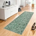thumbnail image 2 of HomeNette Washable Runner Rug 100x250 cm, Non Slip, Stain Resistant, Waterproof, Olive Green Runner Rugs for Hallway, Laundry Room, Living Room, Bathroom, Kitchen, Tokyo Collection Area Rugs, 2 of 6