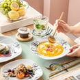 thumbnail image 2 of VEWEET, Series Zoey, 18-Piece Porcelain Dinnerware Set, Ivory White Black Decals Dinner Set, Service for 6, 2 of 7
