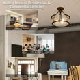thumbnail image 4 of Costway Semi Flush Mount Ceiling Light 3-Light Industrial Bubble Glass Pendant Lamp, 4 of 10