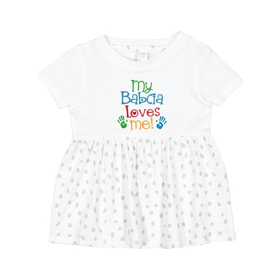 Inktastic My Babcia Loves Me Girls Baby Dress