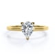 thumbnail image 1 of JeenMata Solitario - Moissanita en Forma de Lágrima de 1 Quilate - Anillo de Compromiso de 4 Puntas - Baño de Oro Amarillo de 18 K sobre Plata, 1 of 5