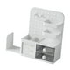 thumbnail image 4 of Organizador de escritorio con cajón, caja de almacenamiento de papelería, estante, organizador de maquillaje de tablero perforado simple para tocador, Blanco, 4 of 8
