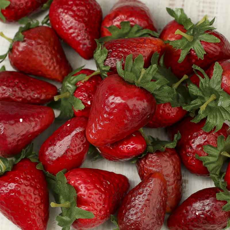 Artificial Strawberry Pack of 12 Large Red Mock Summer Fruits 5cm/2 Inches 