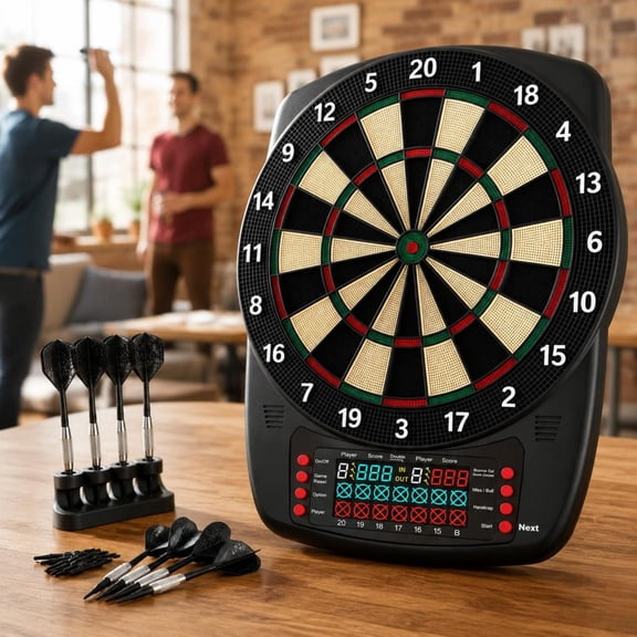 Electronic Dart Board, 13.5-Inch Soft Tip Design, 43 Games with 200 Variations, Color LCD Scoring Screen, 8-Player Capacity