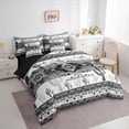 thumbnail image 3 of Manfei Western Hippie Aztec Bedding Comforter Set 7pcs for Adult, Rustic Bohemian Queen Bedding Sets, Fashion Grey Square Triangle Reversible Queen Sheet Sets, Luxury Bedroom Decor, 3 of 7