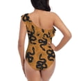 thumbnail image 5 of Sikiie Snake Print Women One Piece Swimsuits Tummy Control One Shoulder Bathing Suits Ruffle Swimwear, From S to XXL-XX-Large, 5 of 6