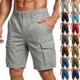 thumbnail image 2 of BRANROY Men's Utility Cargo Shorts - Relaxed Waist Casual Shorts with Multiple Pockets for Work, Leisure, and Outdoor Activities,Coffee XL, 2 of 5