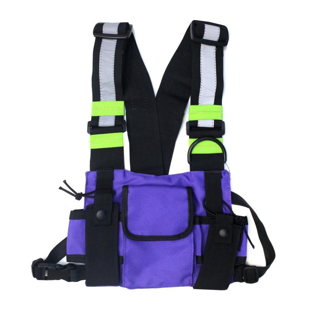 Backpack Men Women Fashion Chest Rig Bag Reflective Vest Hip Hop Streetwear Functional Harness Chest Bag Pack Front Waist Pouch Backpack