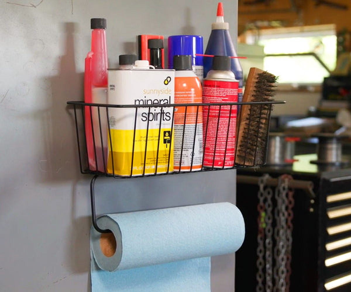 GATOR MAGNETICS Utility Basket with Towel Bar Black - 35lb Capacity
