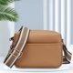 thumbnail image 1 of Bolso bandolera de cuero Bolso de hombro con correa ancha de rayas casuales Bolso femenino (Marrón), 1 of 6