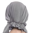 thumbnail image 5 of Turbante de algodón KAIYANG para mujer, sin tirantes, con diamantes de imitación, 56-58 cm, negro y blanco, 5 of 5