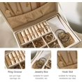 thumbnail image 3 of Jewellery Box Jewellery Organiser with Large Double Layer PU Jewelry Storage Box Ring Earring Necklace Watch, 3 of 7