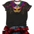 thumbnail image 5 of Xuyuer Happy Mardi Gras Shirt Womens Mardi Gras Day Heart Tshirt Tuesday Carnival Tee New Orleans Party Short Sleeve Nola Carnival Party T-Shirt Fat Tuesday Tee Tops Casual Tops, 5 of 6