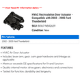 thumbnail image 2 of HVAC Recirculation Door Actuator - Compatible with 2002 - 2005 Ford Thunderbird 2003 2004, 2 of 2