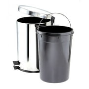 Step-Open Trash Can, Stainless Steel