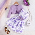 thumbnail image 2 of MEZZALL Fall Floral Sleeveless Dress With Solid Color Cardigan Outfits For Girls Toddler Two Piece Festive Casual Outfit Sets Kids Holiday Gatherings, 2 of 9