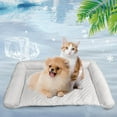 thumbnail image 5 of Cooling Dog Bed with Ice Silk Pad Mat and Pillow, Non-Slip Cooling Mat for Medium Small Dogs up to 50lbs, Pet Cool Pad with Summer Cool Fabric(24"*14"), 5 of 5