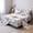 White-marble-Queen, variant on White-marble Queen Size Modern Pattern Printed 4pc Bedding Set