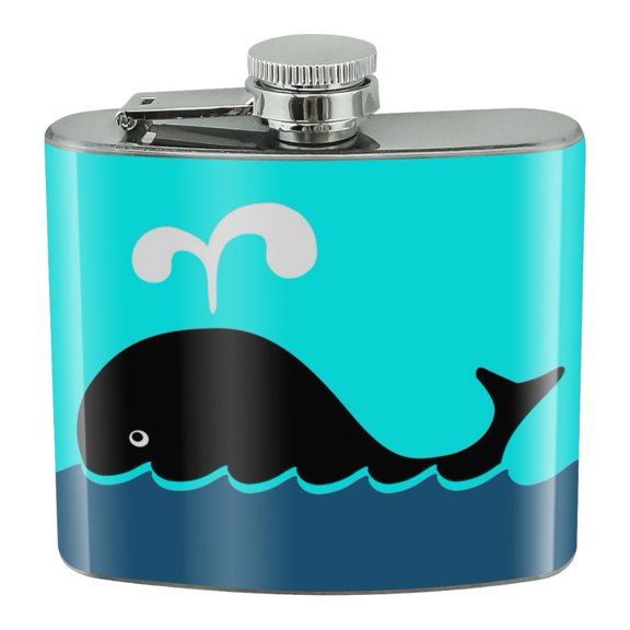 Whale Of A Time Stainless Steel 5oz Hip Drink Kidney Flask