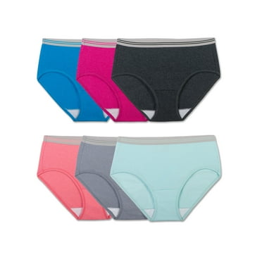 Fruit of the Loom Women's Heather Low-Rise Brief Panties, 6-Pack