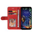 thumbnail image 2 of Étui pour LG K40 Portefeuille en Cuir Flip Folio Support Vue Couverture - Rouge, 2 of 5