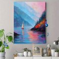 thumbnail image 4 of Sailboat Seascape Impasto Canvas Print Wall Art for Living Room Bedroom Entryway Office Restaurant Home Decor, 4 of 8