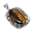thumbnail image 2 of Natural Tiger Eye Gemstone Handmade 925 Sterling Silver Pendant 2.52", 2 of 2