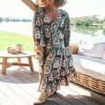 thumbnail image 2 of Robe Longue Décontractée de Printemps pour Femmes Robe à Manches Longues Imprimé Fleuri, 2 of 9