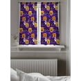 thumbnail image 5 of Halloween Tier Curtains 45 Inch Length,Sheer Curtains for Bedroom Living Room Window Orange Yellow Pumpkin Purple Black Castle Rod Pocket Drapes Kitchen Curtains Small Half Window 27.5"x45" 2 Panels, 5 of 7