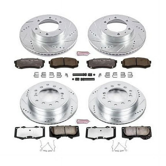 PowerStop Front and Rear Z36 Truck & Tow Carbon-Fiber Ceramic Brake Pad and Drilled and Slotted Rotor Kit Fits: TOYOTA Select Models K5805-36
