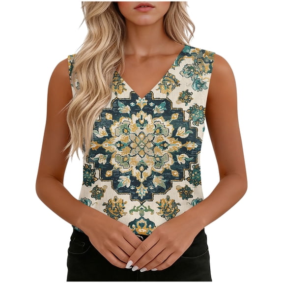 YUGYXL Womens Classy Floral Satin Tank Tops Sleeveless V-Neck Cami Shirts Plus Size Business Casual Work Office Dressy Top F White XXXXXL