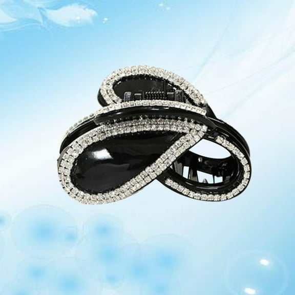MLINS Rhinestone Hair Claw Elegant Hair Grip Women Jaw Clip Creative Headdress Hair Accessories Size Black