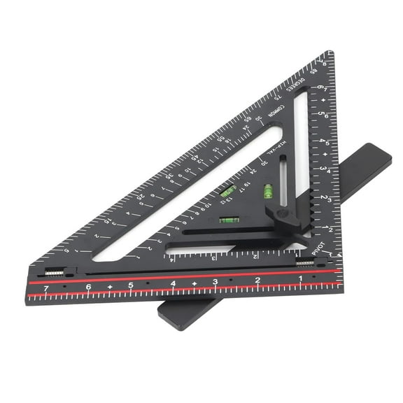 Advanced Carpenter Square, Folding Square Rafter Square with Level, Jig Block, Combination Square Triangle Ruler Woodworking Layout Tool for Architects, Designers, Students