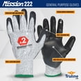 thumbnail image 4 of Truline Mission 222 Cut-Resistant Coated & Dipped Gloves, Cut Level A2, Grey, Size S, Case of 144, 4 of 5